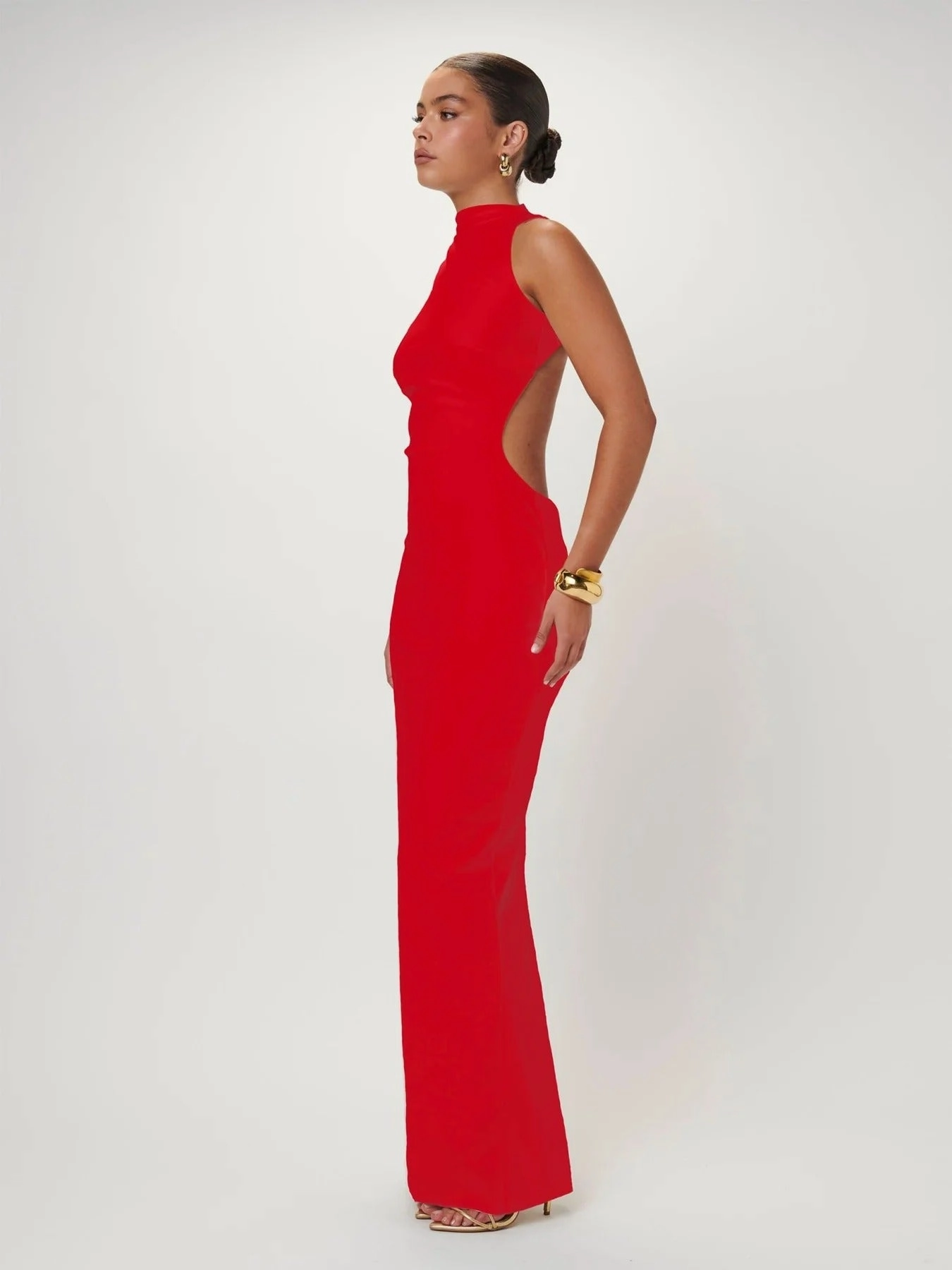 Ambre Gown - Cherry Red Evening Event Trend-Inspired