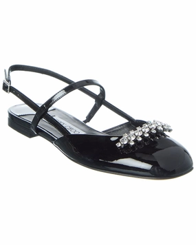 Jimmy Choo Belinda Patent Slingback Ballerina Flat Animal Touch