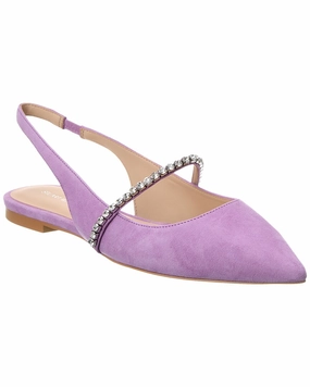 Stuart Weitzman Crystalline Suede Slingback Flat Team Meet