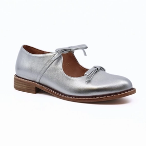 Women Bow Bow Guy Flats In Silver Light Fit Harbor Dock