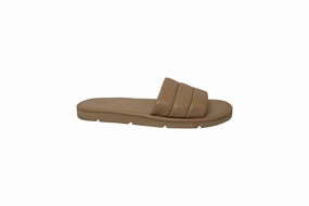 Vince Olina Quilted Slide Sandals in Beige Leather Gift Step Supportive Design Flats