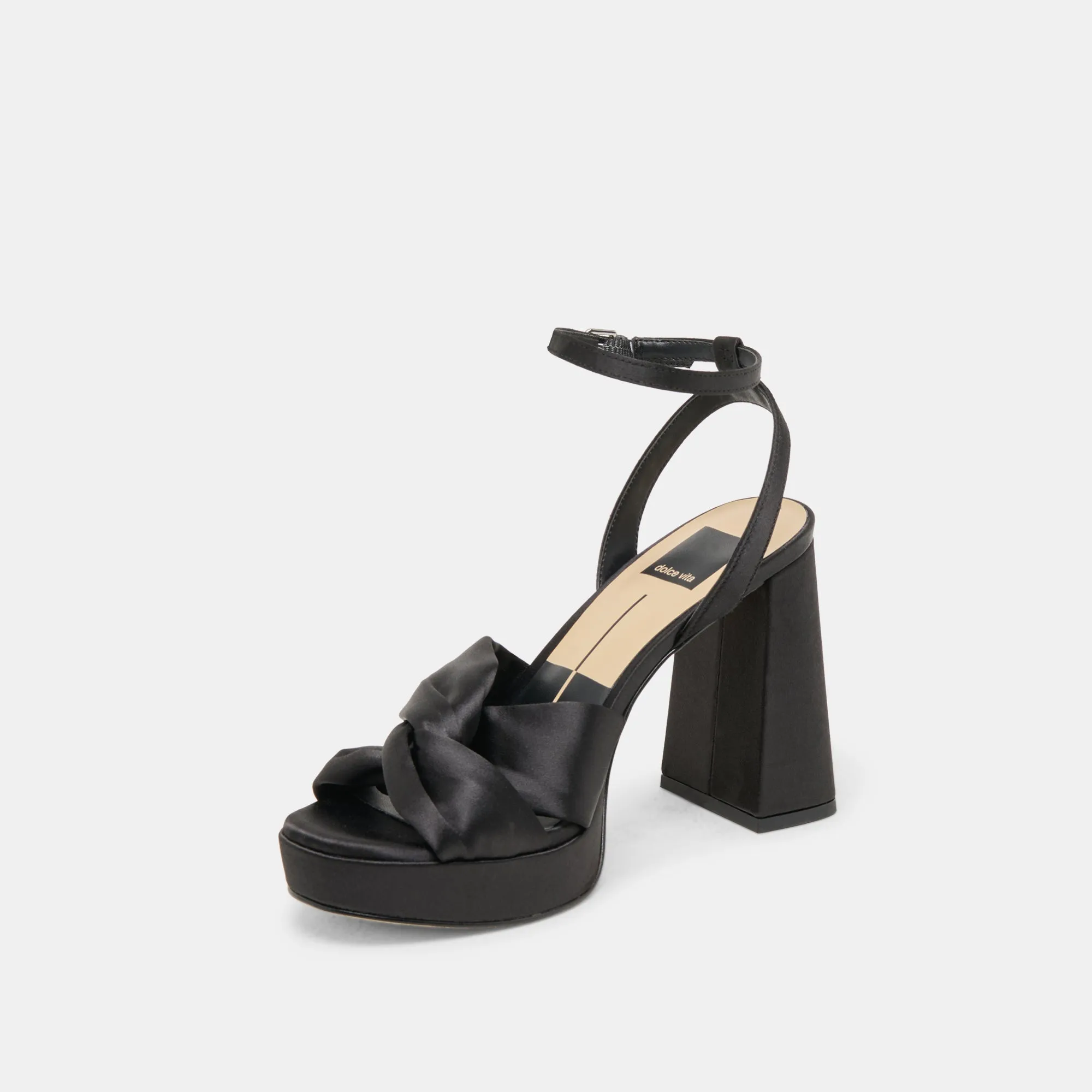Clean Lines Urban Cool PARLO HEELS ONYX SATIN