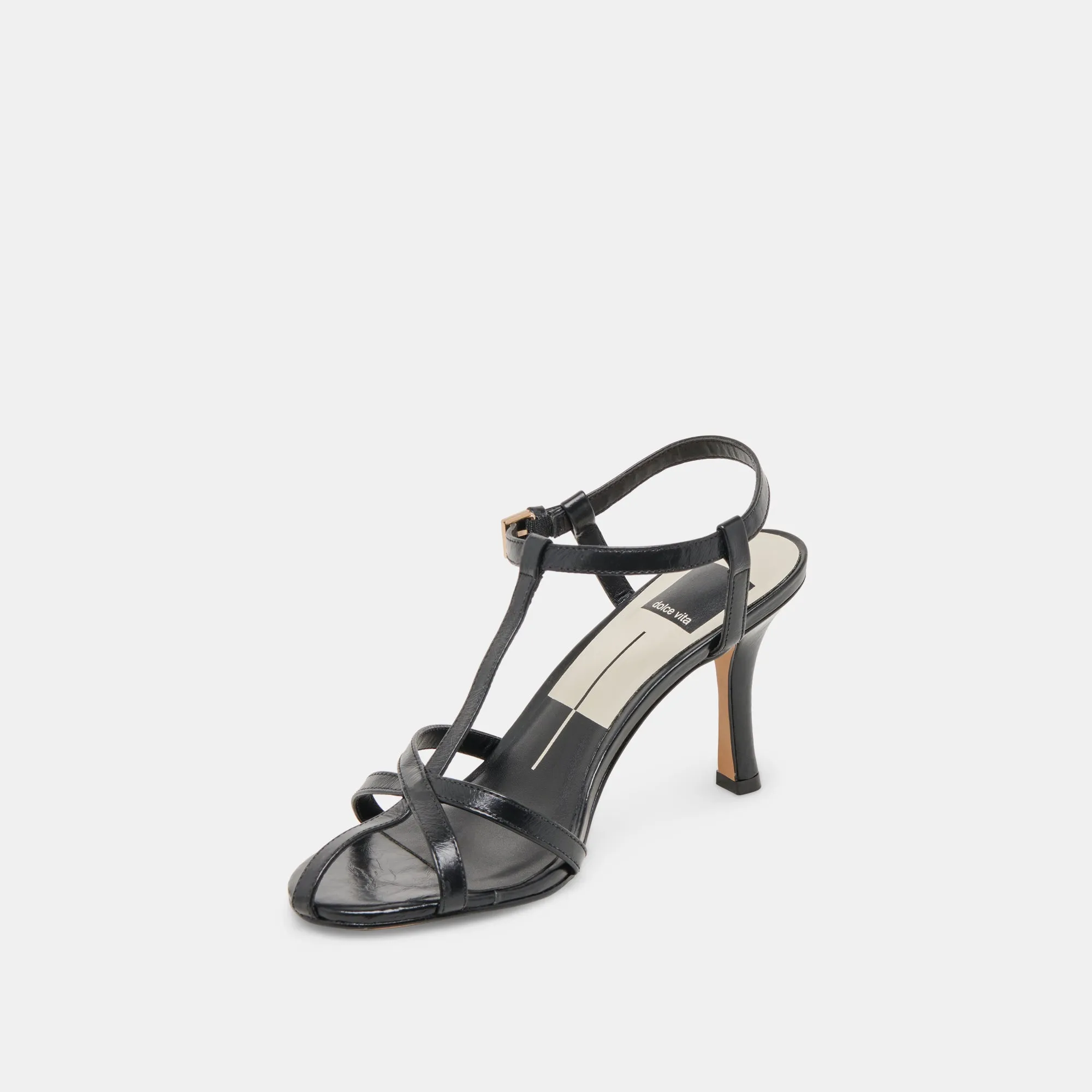 LIANE HEELS MIDNIGHT CRINKLE PATENT Luxury Sandals Evening Ready