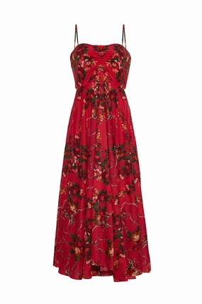 High-Low-Hem Minimal Aesthetic Sunray Dress