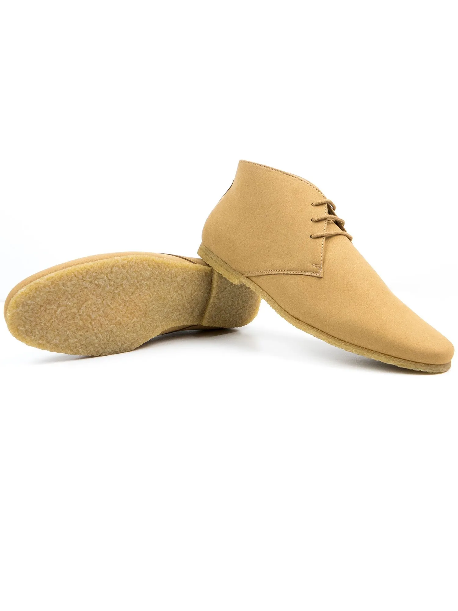 Practical Choice Minimal Silhouette Crepe Sole Desert Boots