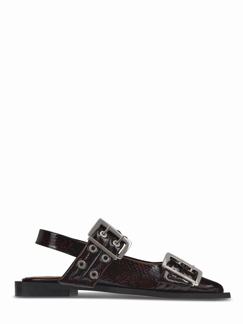 Versatile Footwear Style Slingback Brown Flat Shoes With Textured Upper