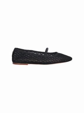 Durable Shoe Construction Desert Light Swan Mesh Ballerinas Black
