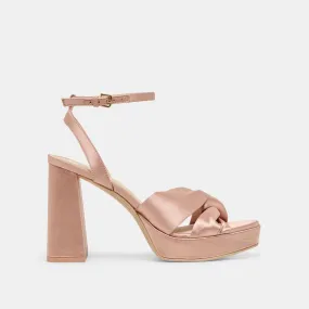 PARLO HEELS BLUSH SATIN Statement style