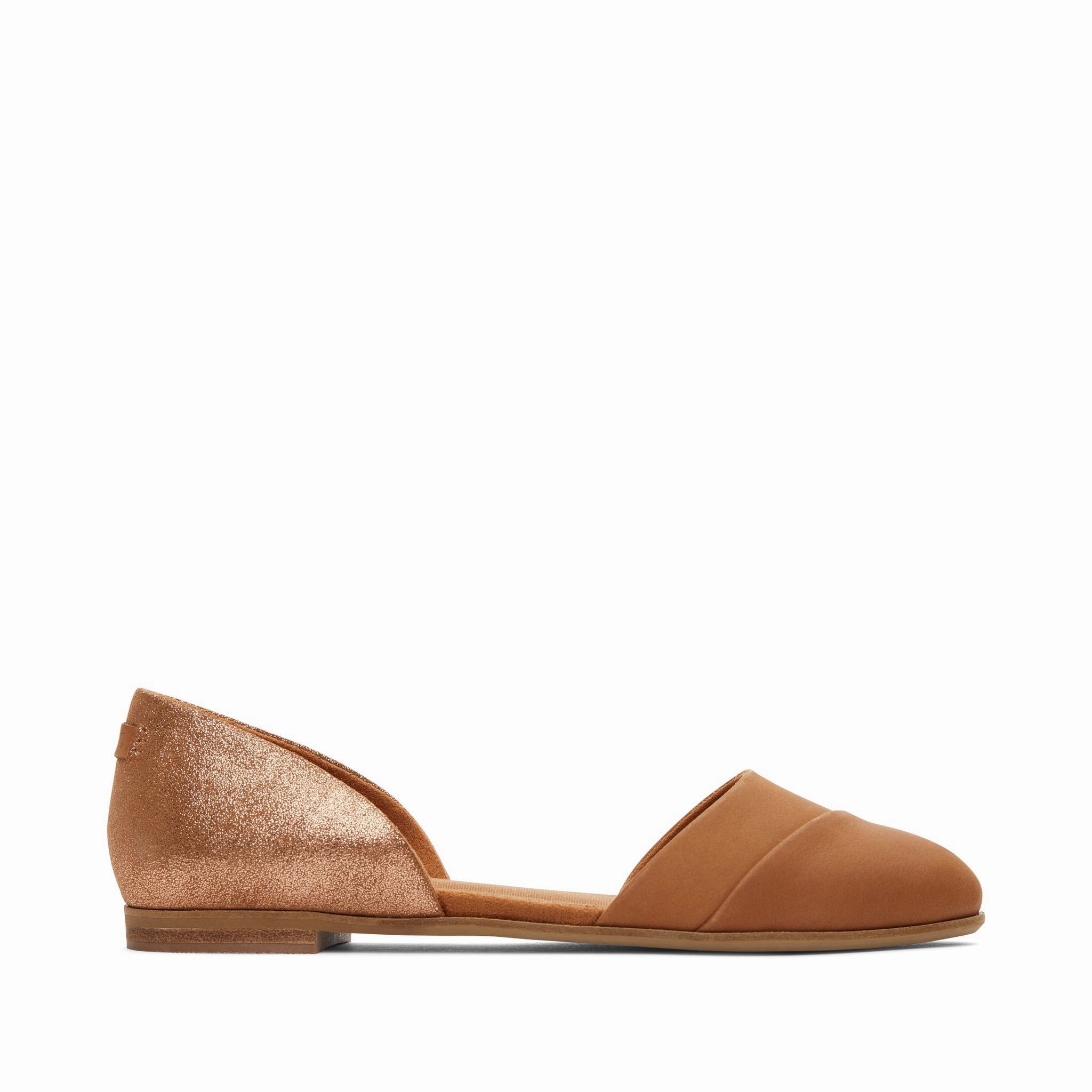 Tan Leather Jutti D'Orsay Flat Love Step Elegant Look
