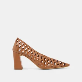 Luxe Heeled Sandals Stylish Pumps TANYA HEELS COGNAC WOVEN LEATHER