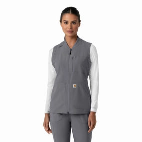 Carhartt Force Cross-Flex Women's Lightweight Scrub Vest - Pewter Evolve