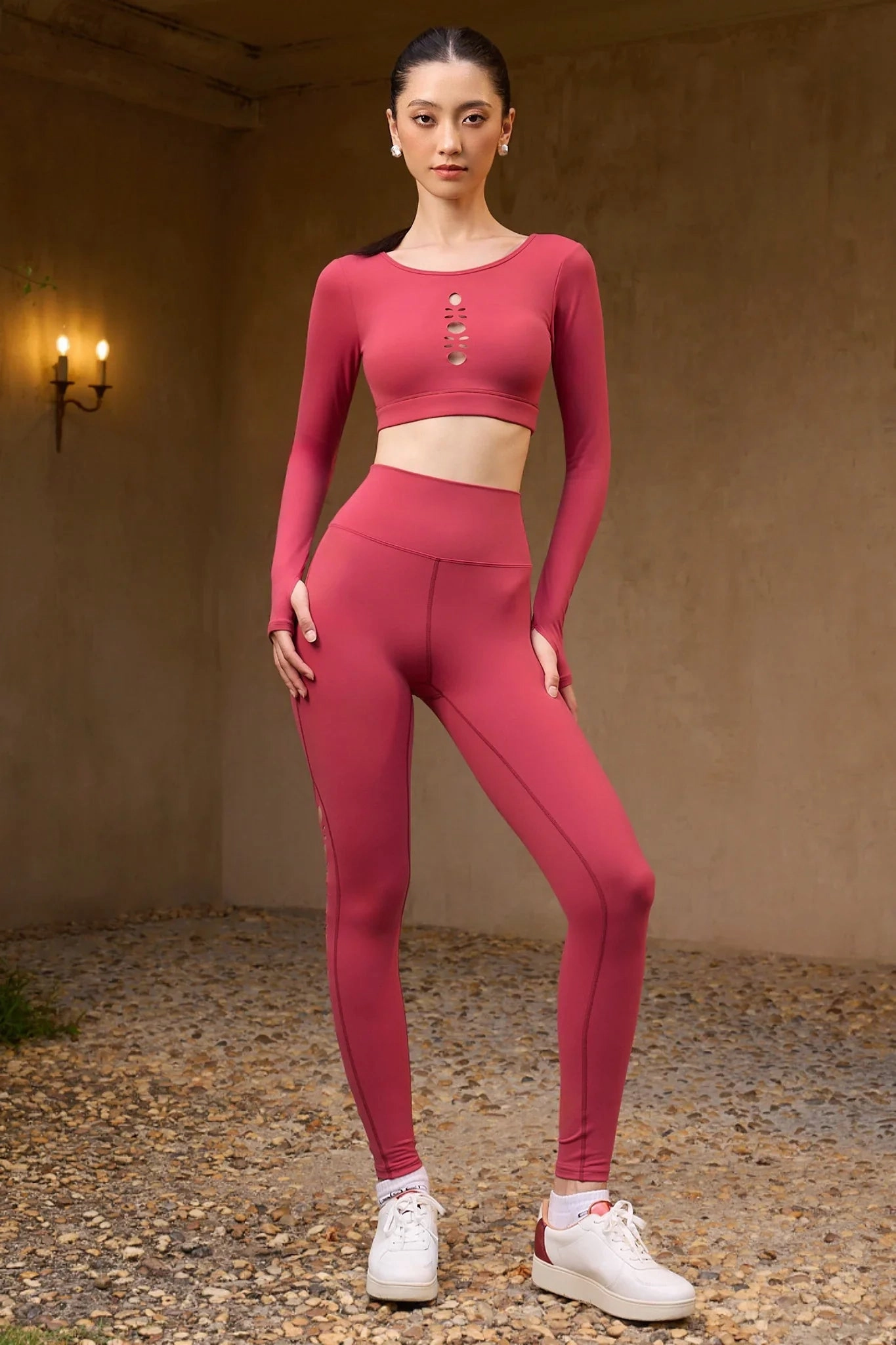 Tawny Long Sleeve Bra - Winery Soft Blended Fabric