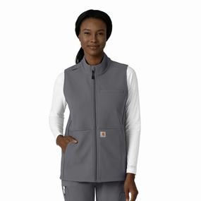 Easy Zip Carhartt Rugged Flex Women's Bonded Fleece Vest - Pewter