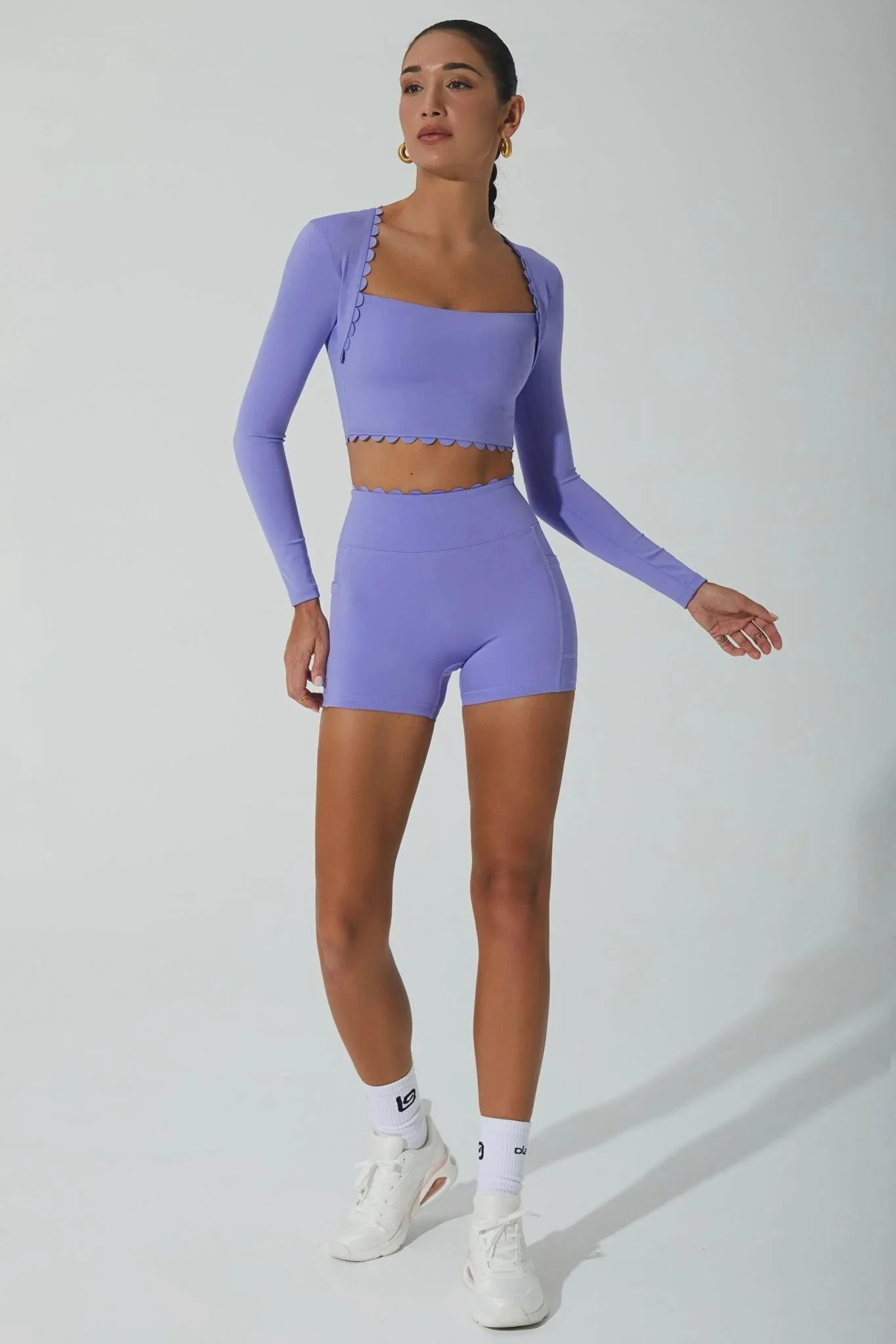 Teresa Biker Shorts - Very Peri Rubberized Grip Waistband