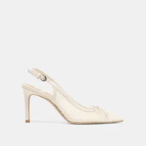 YELA HEELS WHITE TULLE Metallic Stilettos