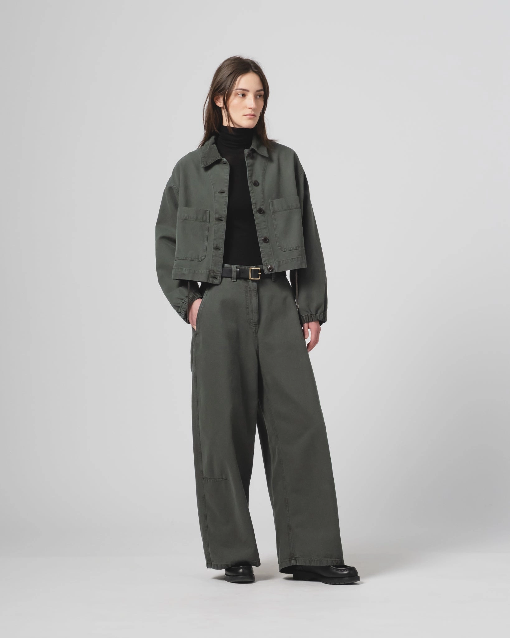 Double Layered Hood G.o.D Woopsie Jacket Canvas Forest Green