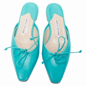 Manolo Blahnik Ballerimu Leather Ballet Mules rubber synthetic material