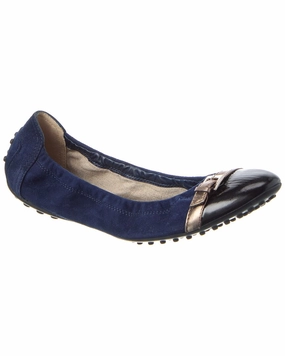 TOD??s Suede & Leather Ballerina Flat Press Mood
