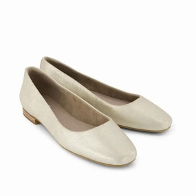 Sleek Footwear Toms Briella Ballet Flat Women's US 12 Champagne Metallic Slip On Shoes ZPO1132