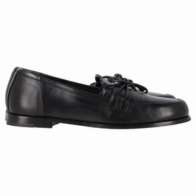 Tot??me The Rounded Loafers in Black Leather Camp Mood Fashionable Slip-ons
