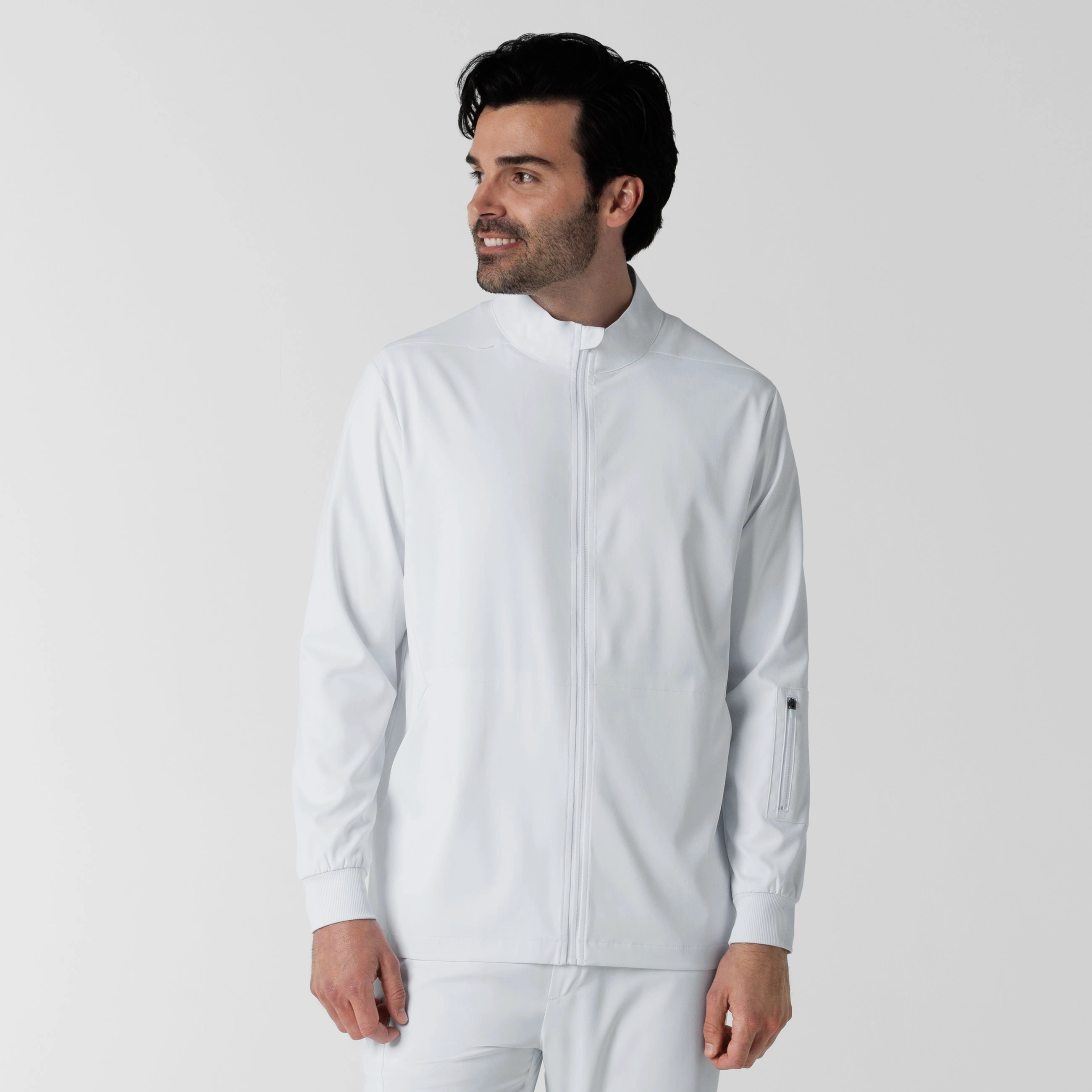 Boundless Men's Warm Up Scrub Jacket - White Rain Guard