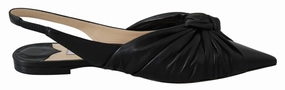 Ferry Glow Jimmy Choo Elegant Pointed Toe Leather Women's Flats