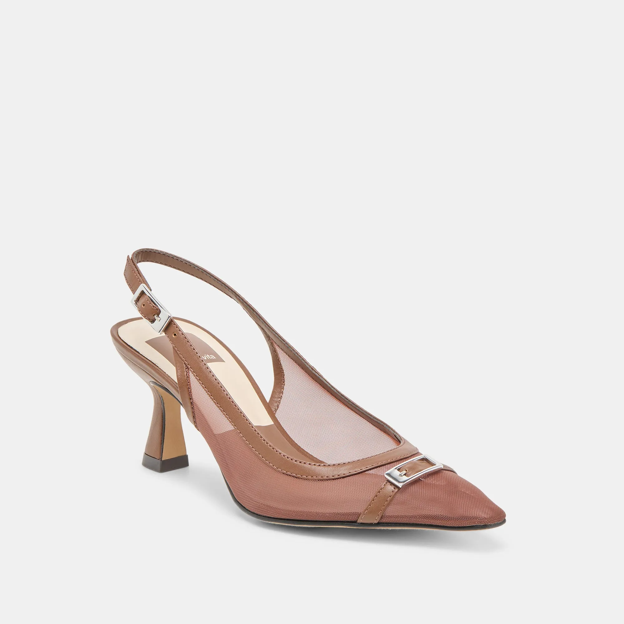 Elegant Footwear Anti Slip LORINE HEELS ESPRESSO MESH