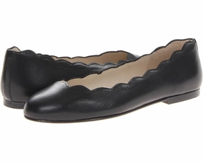 Cushioned Fit Comfort Inserts French Sole Jigsaw Ballet Flat Wo Black Leather Round Toe Slip On ZOGG374