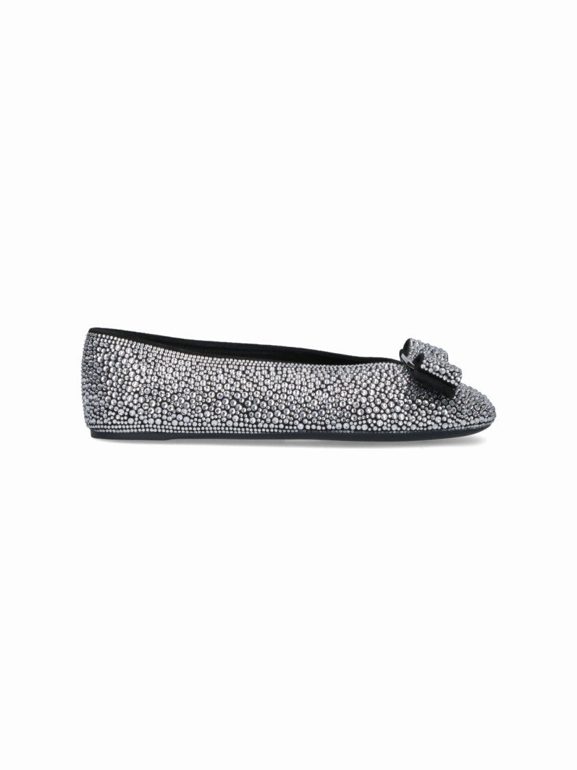 Non-Slip Footwear Gallery Time Studded Silver Flat Shoes