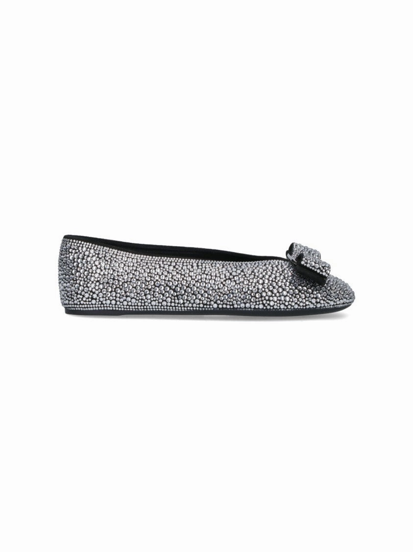 Effortless Slip Studded Silver Flat Shoes