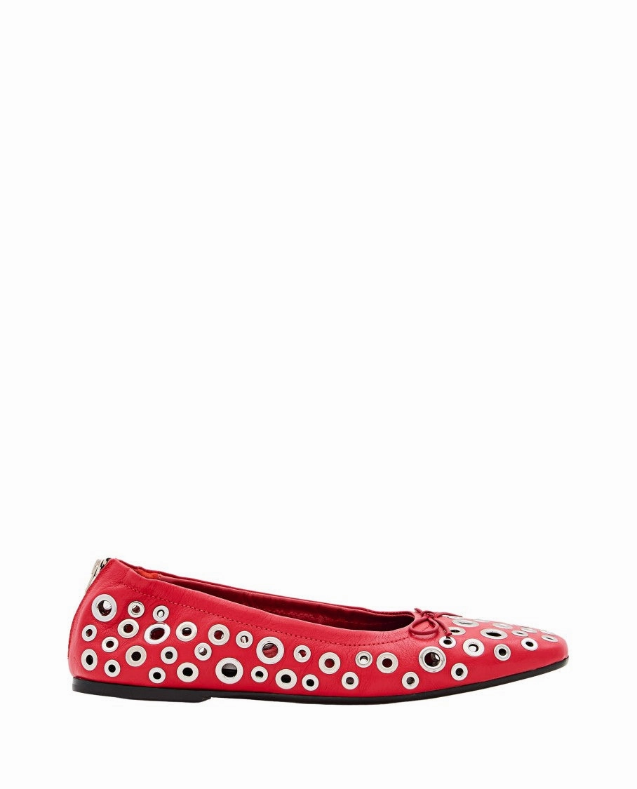 Timeless Appeal Shoes Durable Quality Red Leather Amy Ballet Flats