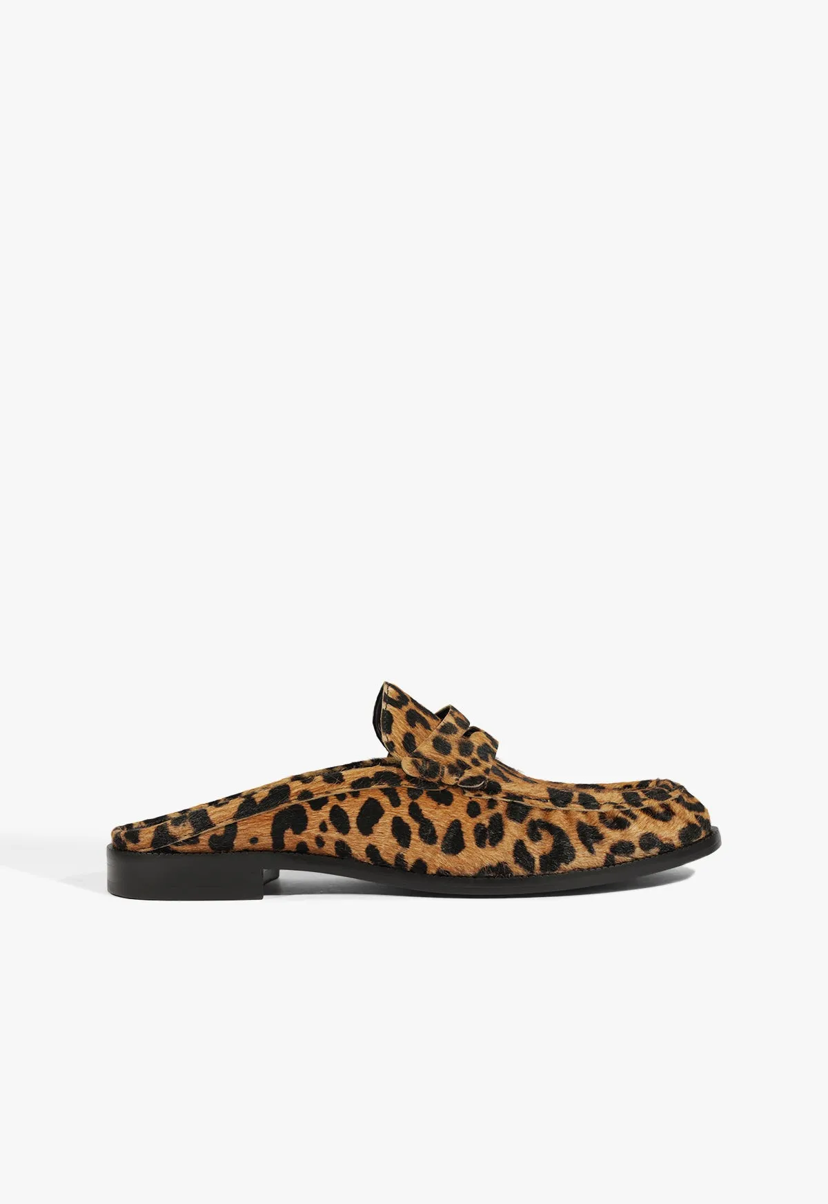 Laser cut Tyche Mule Calf Hair Flat