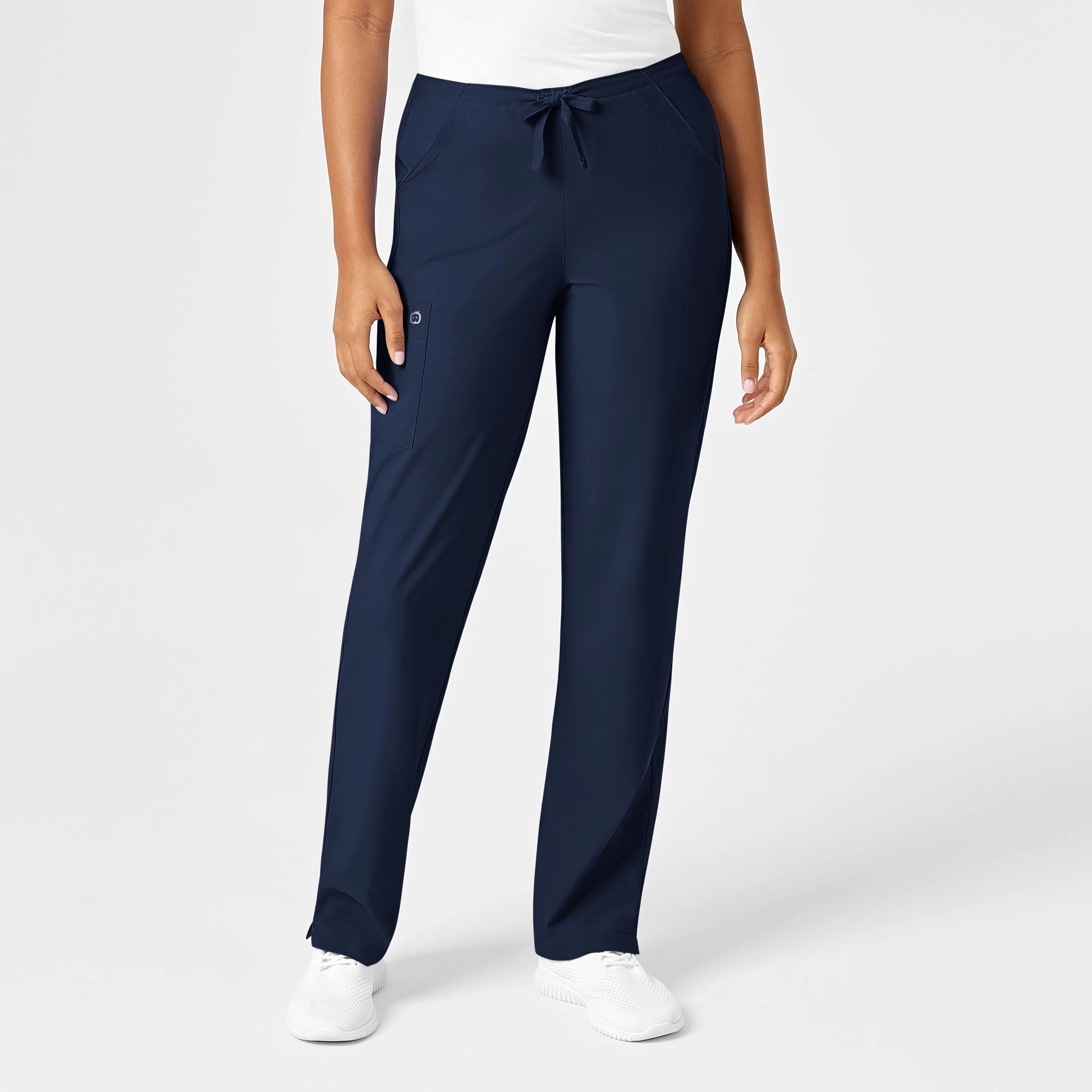 W123 Women's Drawstring Scrub Pant - Navy No Chafe
