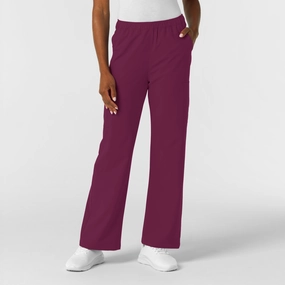 Quick Release Closure NURTUR Women's Straight Leg Cargo Scrub Pant - Wine