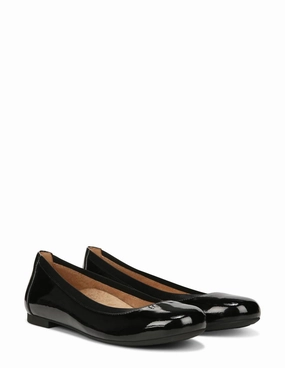 Anti Odor Anita Supportive Ballet Flat - Wide Width In Black Patent