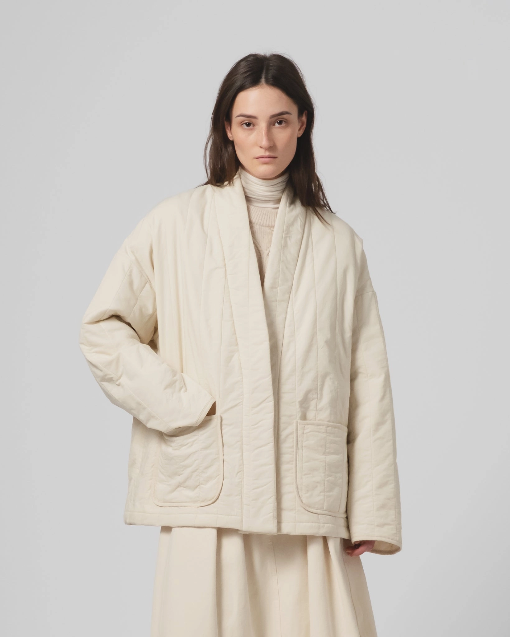 Edo Jacket Quilted Cotton Ecru exploration Broadcast