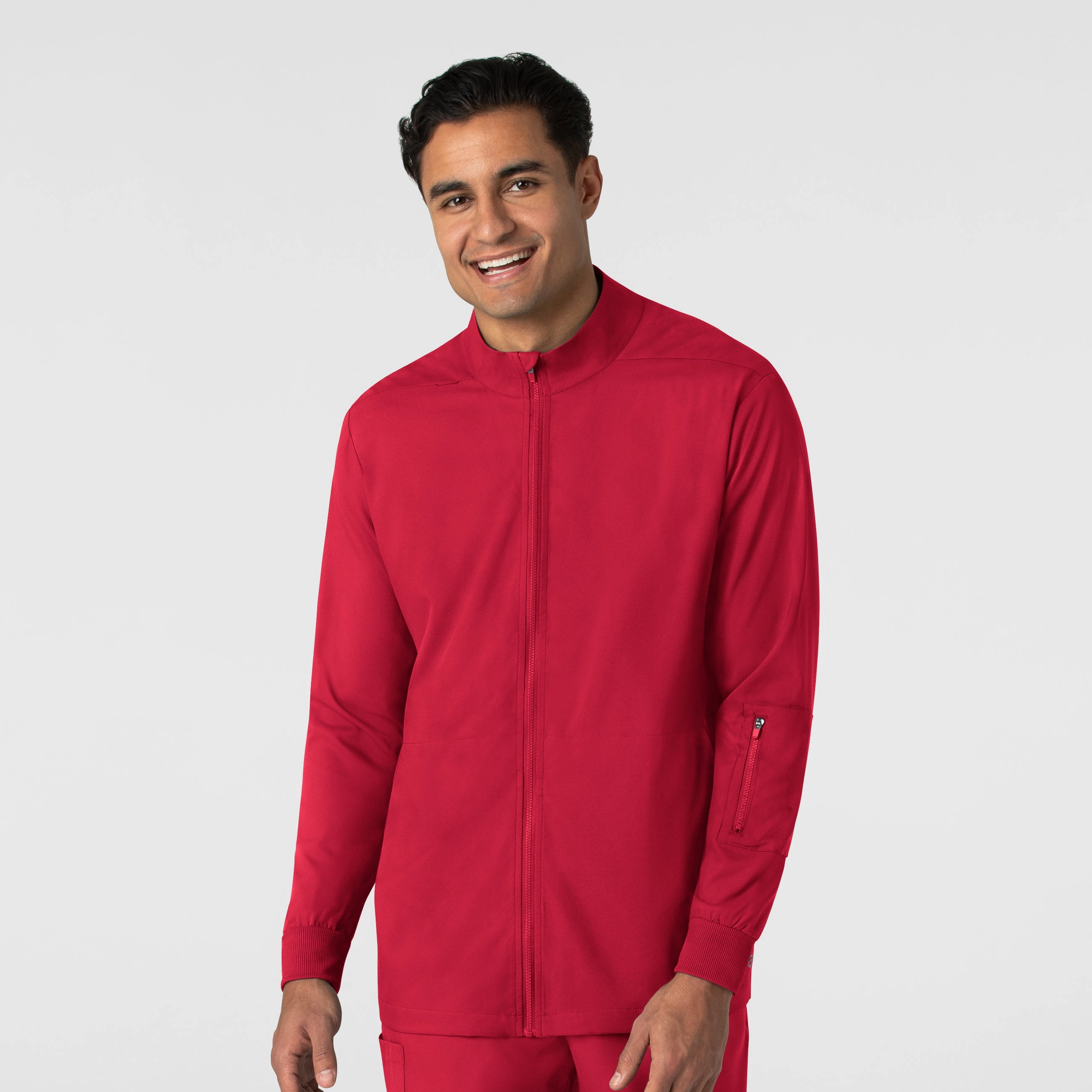 suitable for work uniforms Diploma Boundless Men's Warm Up Scrub Jacket - Red