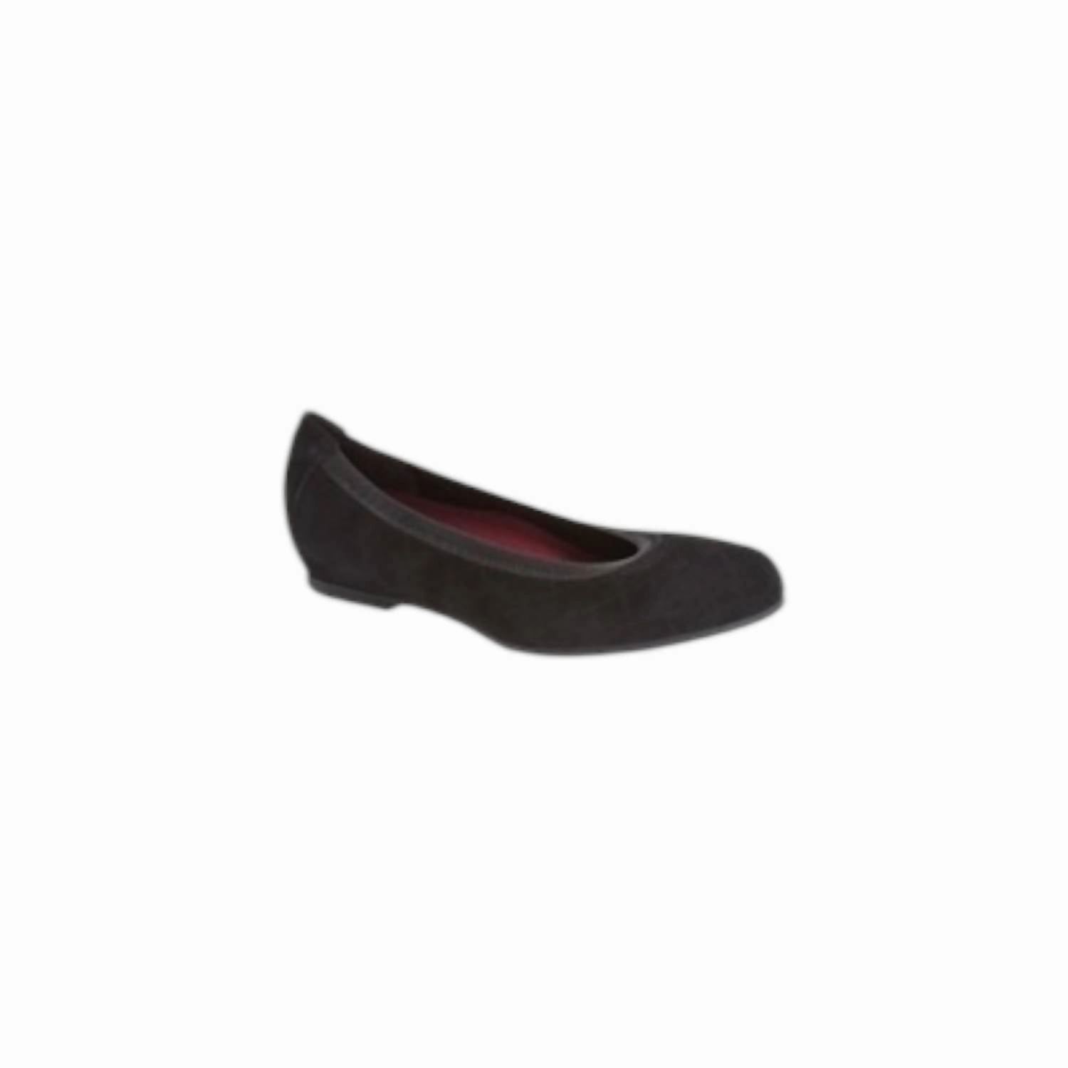 Comfortable Insole Women's Vicki Ballet Flat Shoes In Etched Black Suede