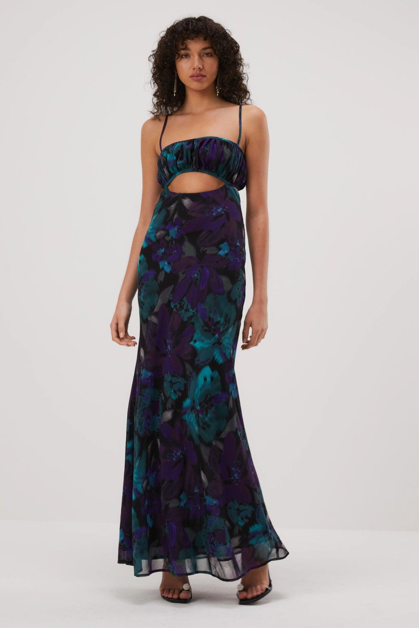 Misha Chita Georgette Maxi Dress - Water Color Floral Comfort Mode