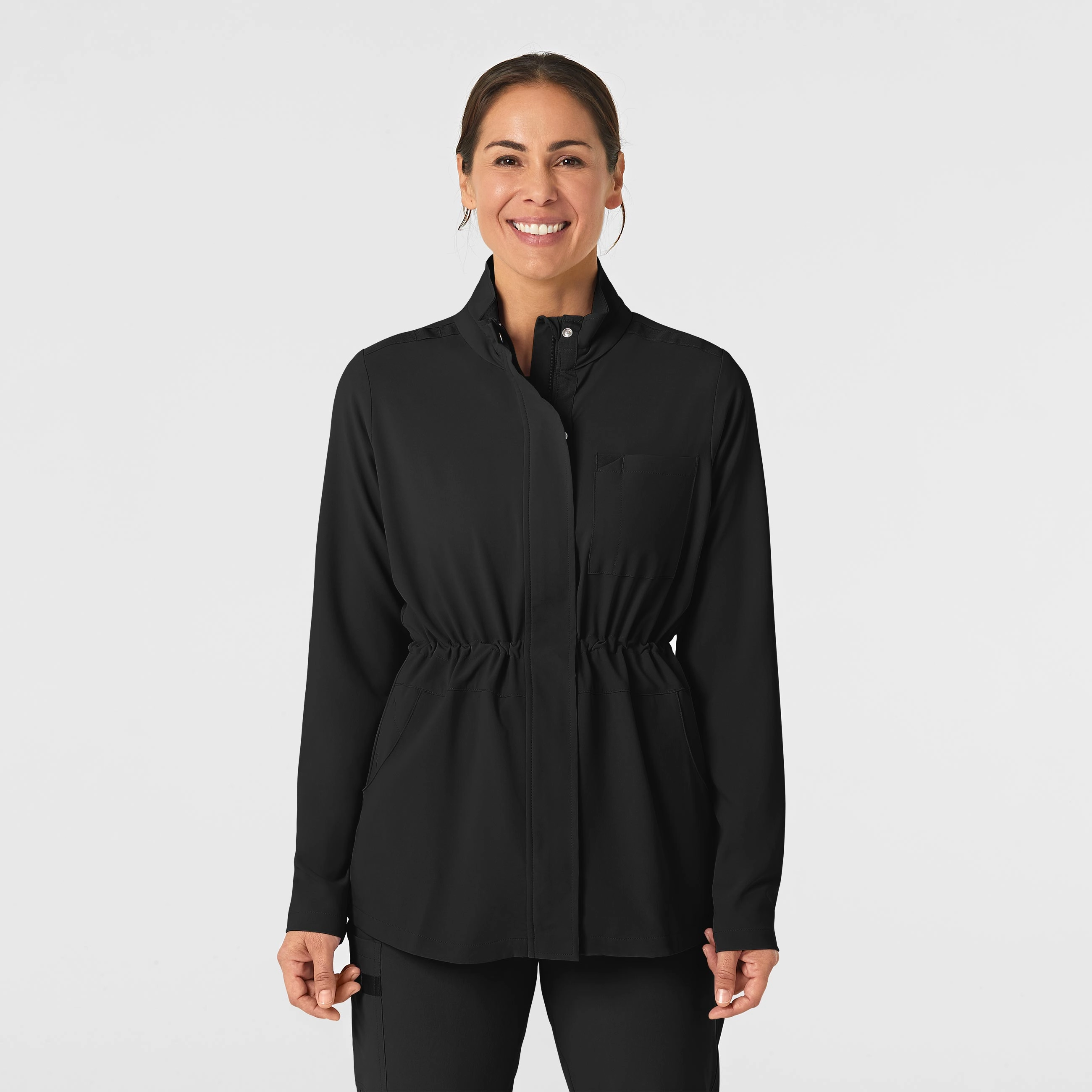 Risk elastic waistband RENEW Women's Convertible Hood Fashion Jacket - Black