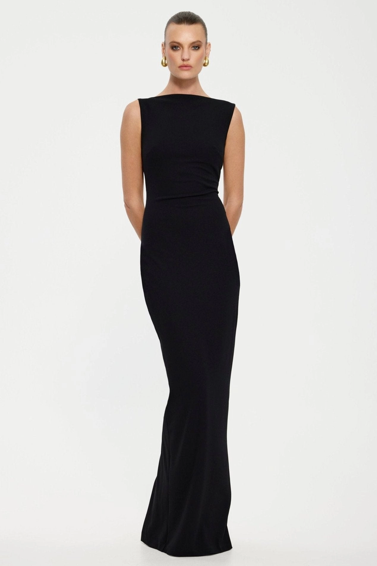 Elegant Waist Design Verona Gown - Black