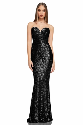 Perfect for Travel Nookie Lumiere Gown - Black