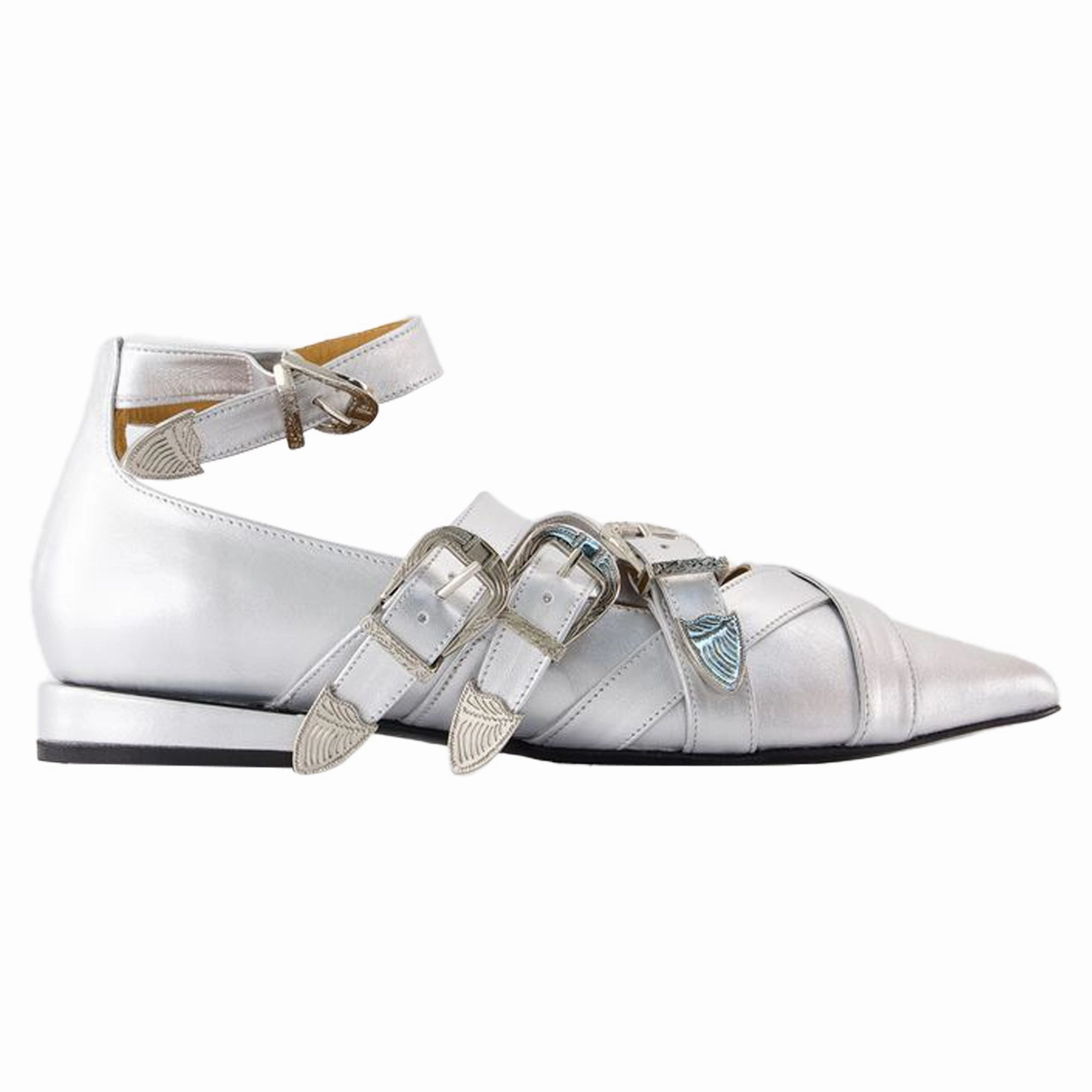 Island View Reliable Comfort Ballerinas Aj926 - Toga Pulla - Leather - Silver