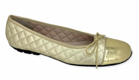 Women's Cozy Flats In Gold Wood Glow Durable Footwear