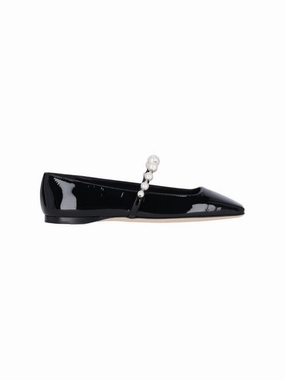 Ade" Square-Toe Ballerinas ?C Black Food Glow Lazy Mood