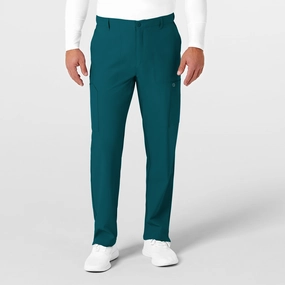 Sporty Layer W123 Men's Flat Front Cargo Scrub Pant - Caribbean