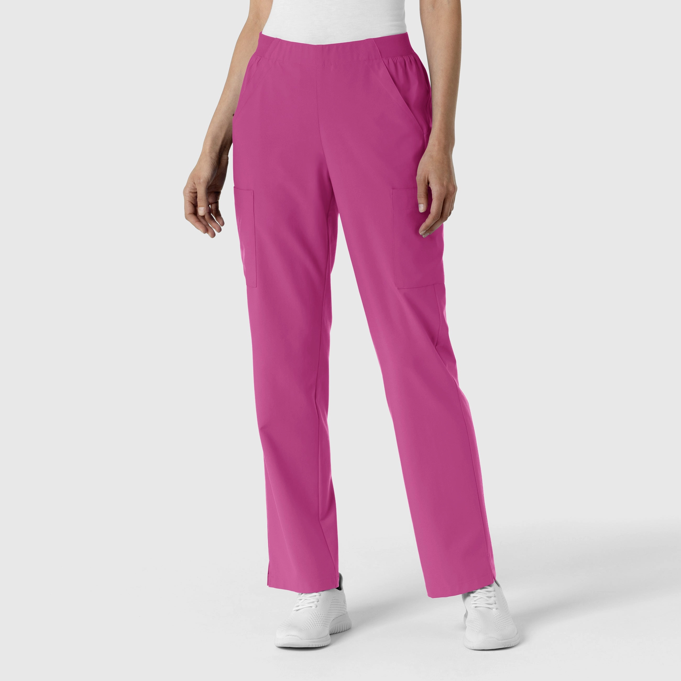W123 Women's Cargo Utility Scrub Pant - Raspberry Comfortable Wear