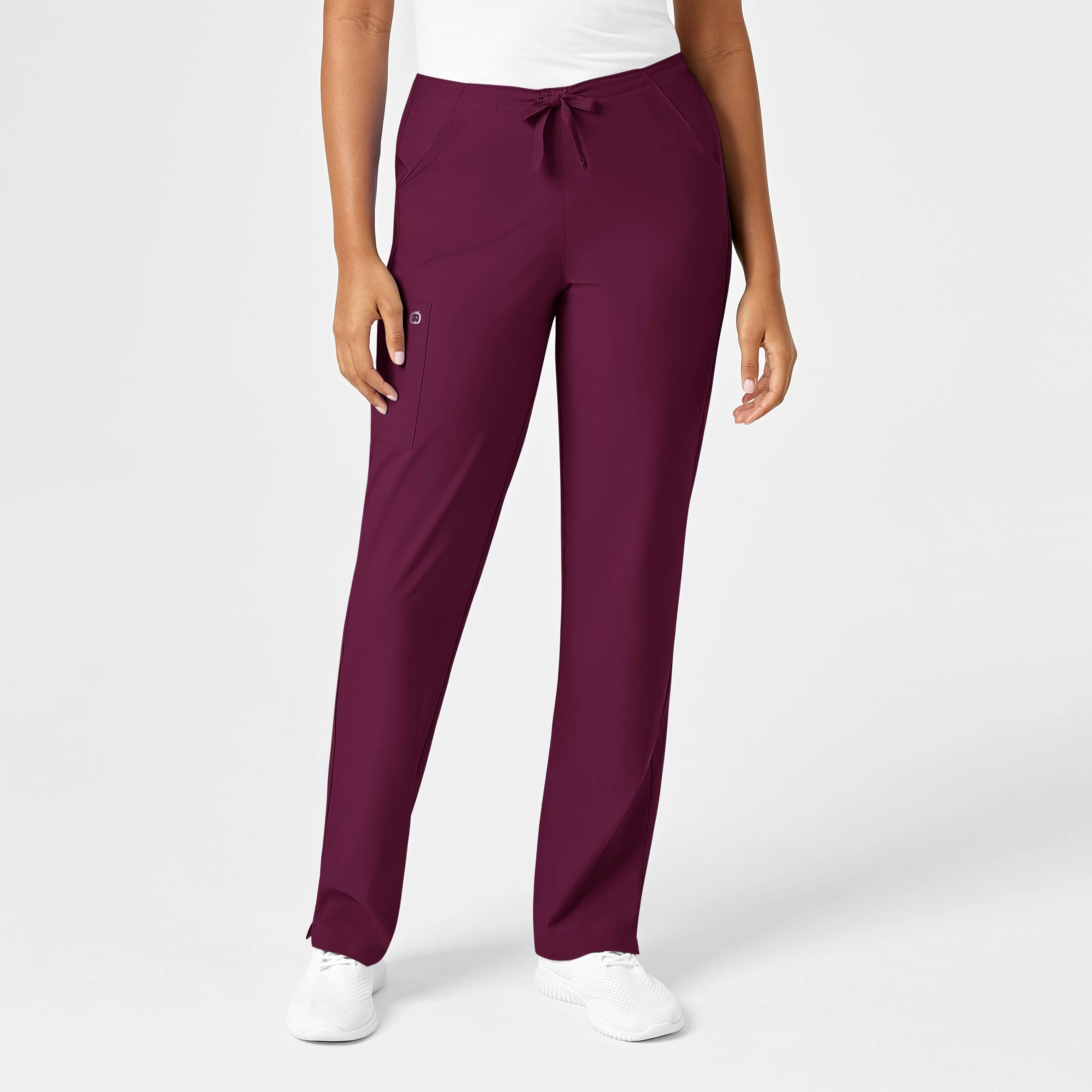 Minimalist Design W123 Women's Drawstring Scrub Pant - Wine