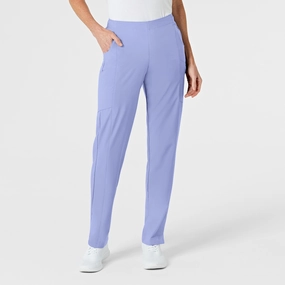 All Use W123 Women's Flat Front Cargo Scrub Pant - Ceil Blue