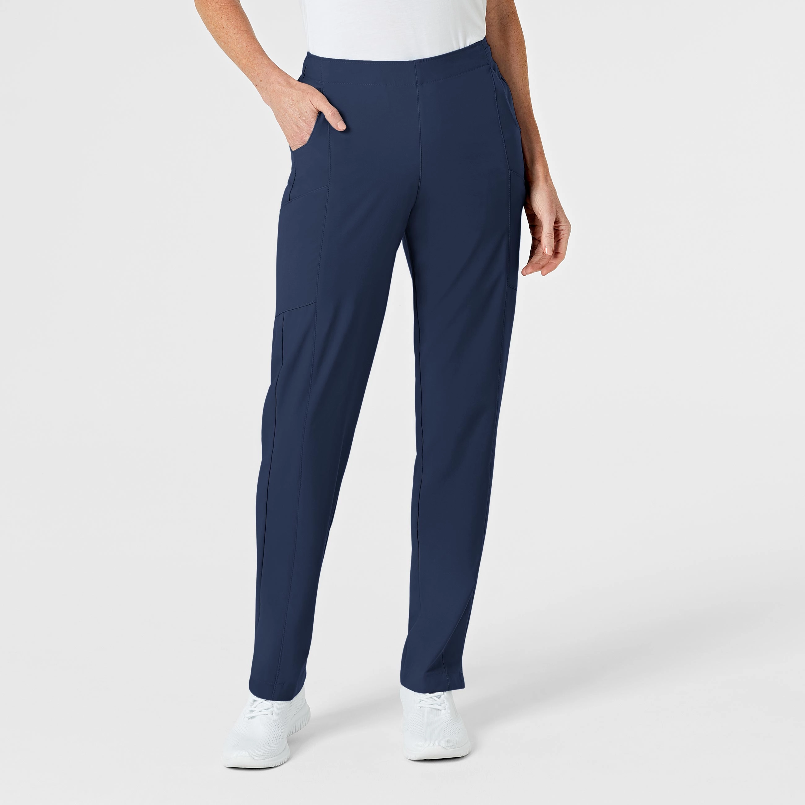 StainResistantFinish W123 Women's Flat Front Cargo Scrub Pant - Navy